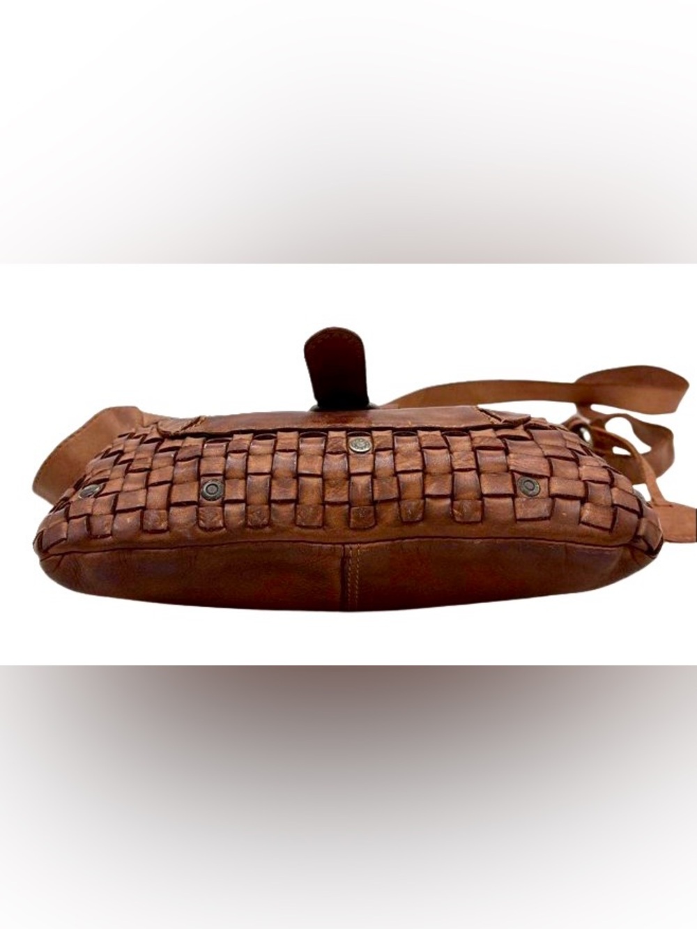Harbour 2nd Aurora Woven Leather Crossbody Bag (Cognac) - GUC - Picture 9 of 10